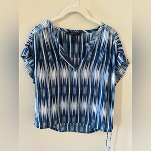 BCBG MaxAzria Blue Striped Short Sleeve Top - Size XS
